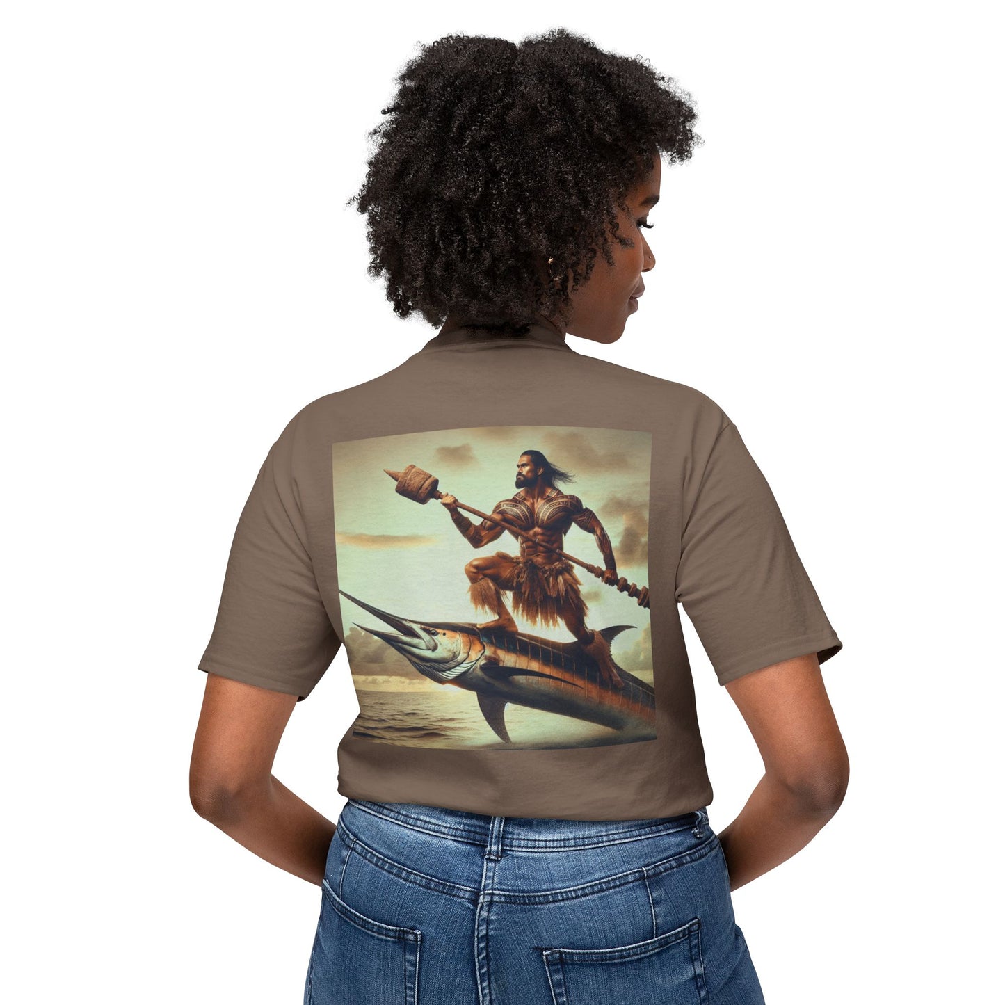 T-Shirt Barbarian On Blue Marlin Fishing Club Design