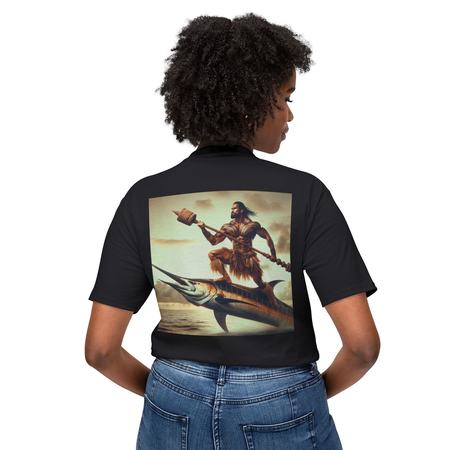 T-Shirt Barbarian On Blue Marlin Fishing Club Design