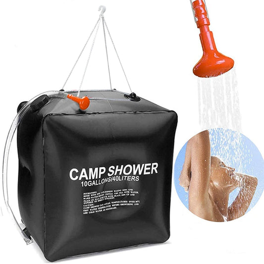 Water Bags 40L Shower Head Solar Power Fast Heating Camping Shower Bag Camping Fishing Hiking Water Storage Bag Bathing Bag
