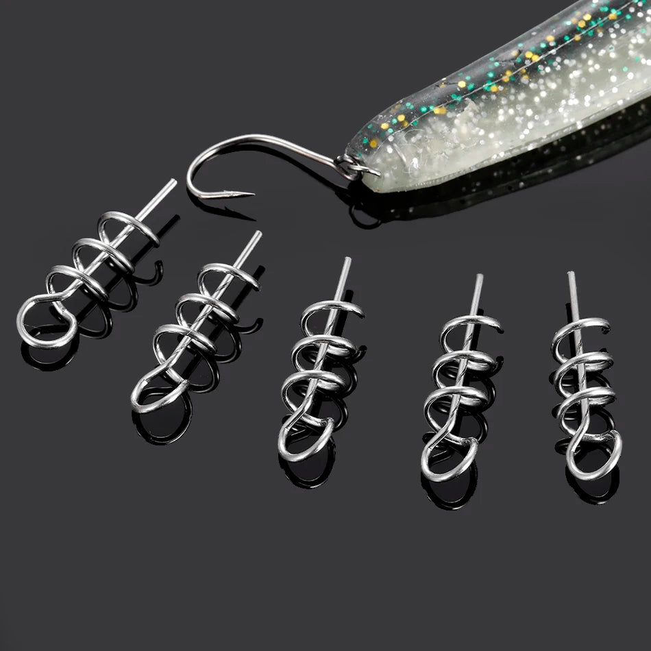 50pcs Stainless Steel Spring Lock Pin Fishing pin Screw Crank Hook Lock Fishing Connector Swivel Snap Soft Lure Tackle
