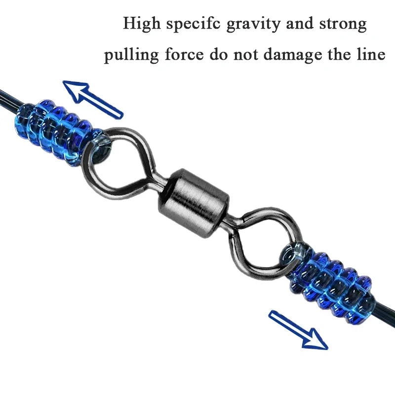 20/50/100pcs Bearing Rolling Swivel Solid Rings Stainless Steel Fishing Lures Connector Carp Fishing Tackle Accessories 17 Sizes