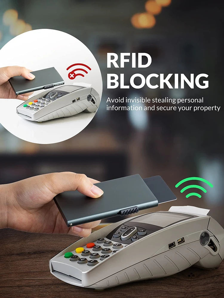 RFID Blocking Pop Up Card Holder Wallet